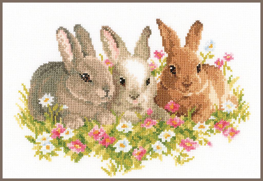 Rabbits in a field - Vervaco - Cross stitch kit PN-0143866