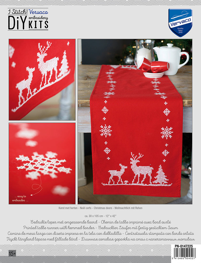 Christmas Deer Table Runner - Vervaco - Cross Stitch Kit PN-0147225