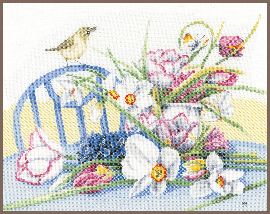 Daffodils on table - Lanarte - Cross stitch kit PN-0147501