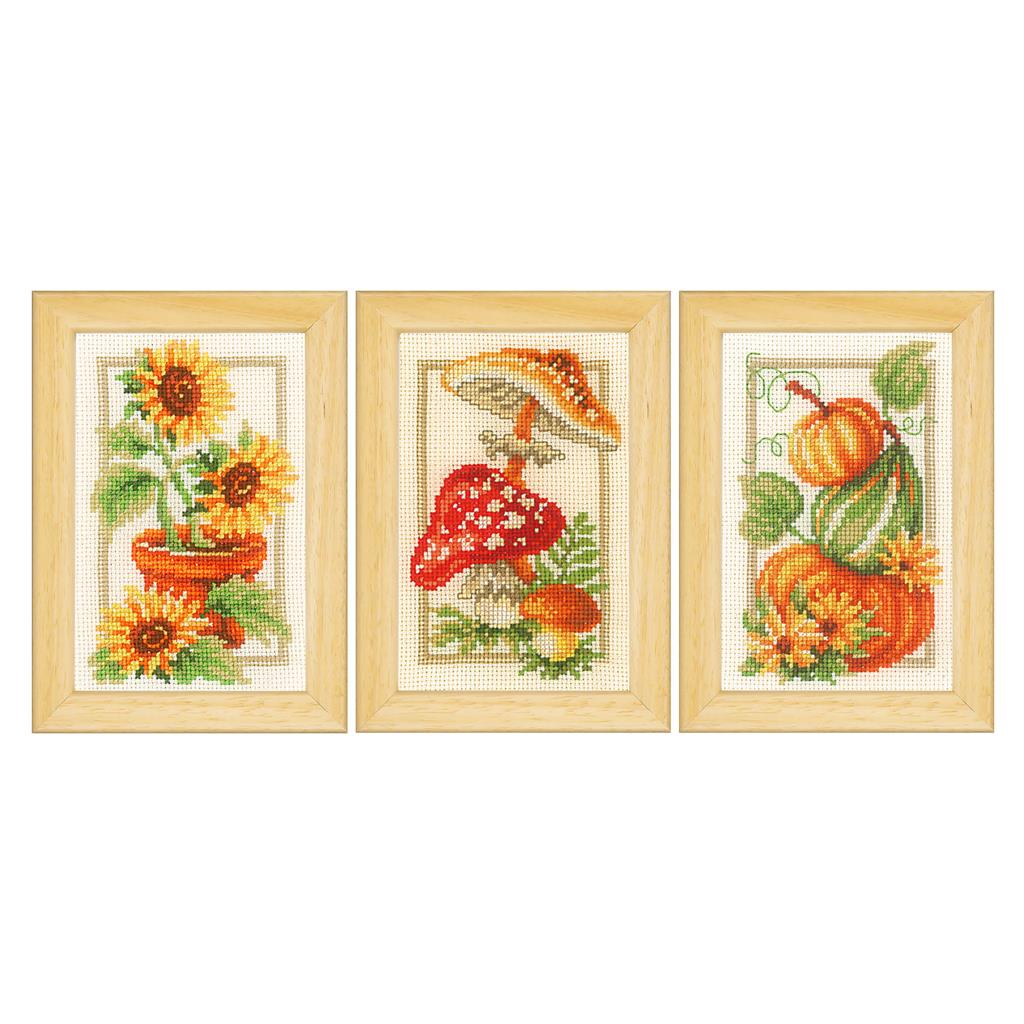 Autumn set of 3 - Vervaco - Cross stitch kit PN-0147594