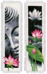 Lot de 2 Lotus et Bouddha - Vervaco - Kit point de croix PN-0155652