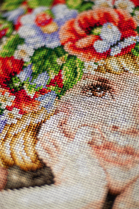 Girl with flowers - Lanarte - Cross stitch kit PN-0156698