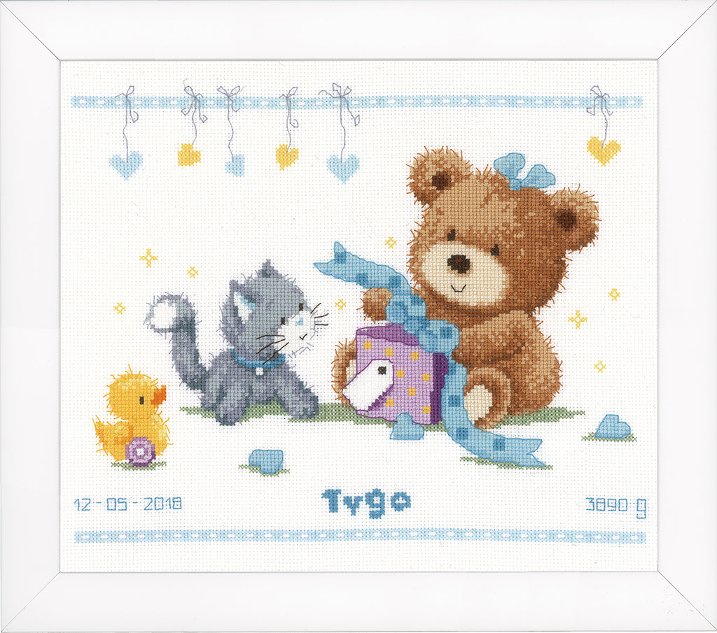 Bear &amp; present - Vervaco - Cross stitch kit PN-0157028