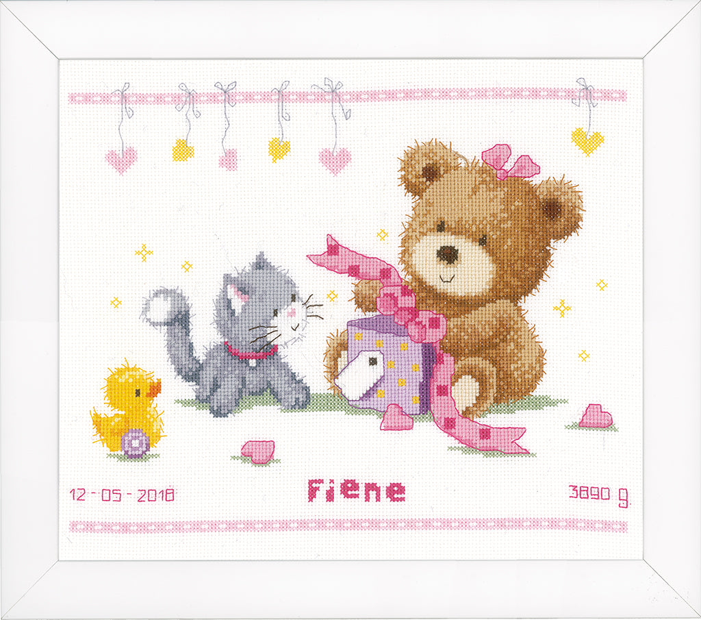 Bear &amp; present - Vervaco - Cross stitch kit PN-0157028