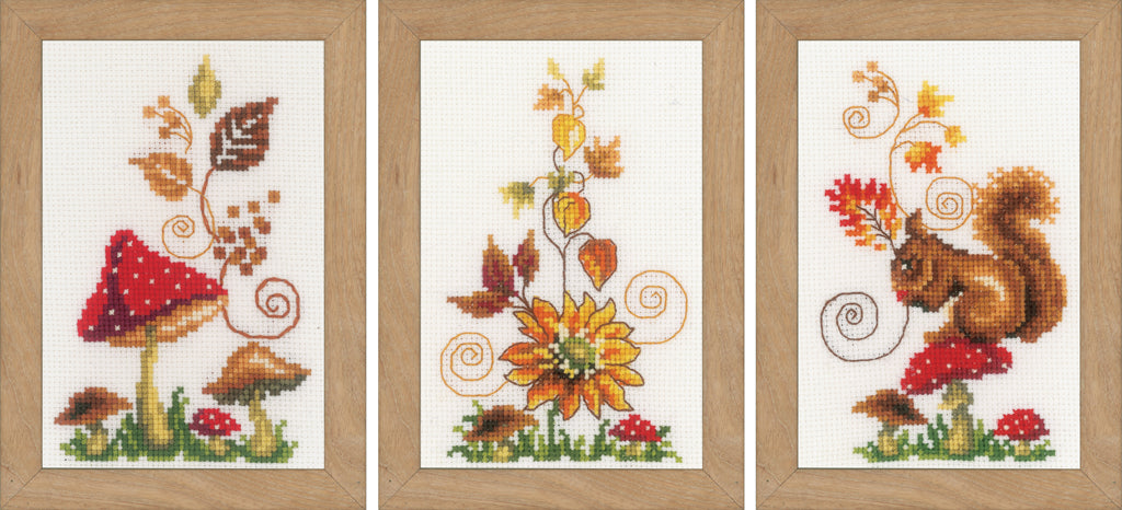 Autumn idyll set of 3 - Vervaco - Cross stitch kit PN-0158071