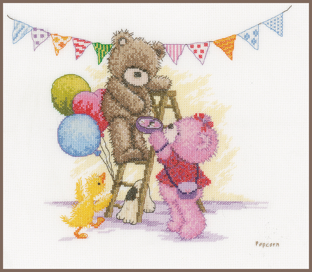 Popcorn bear birthday - Vervaco - Cross stitch kit PN-0163746