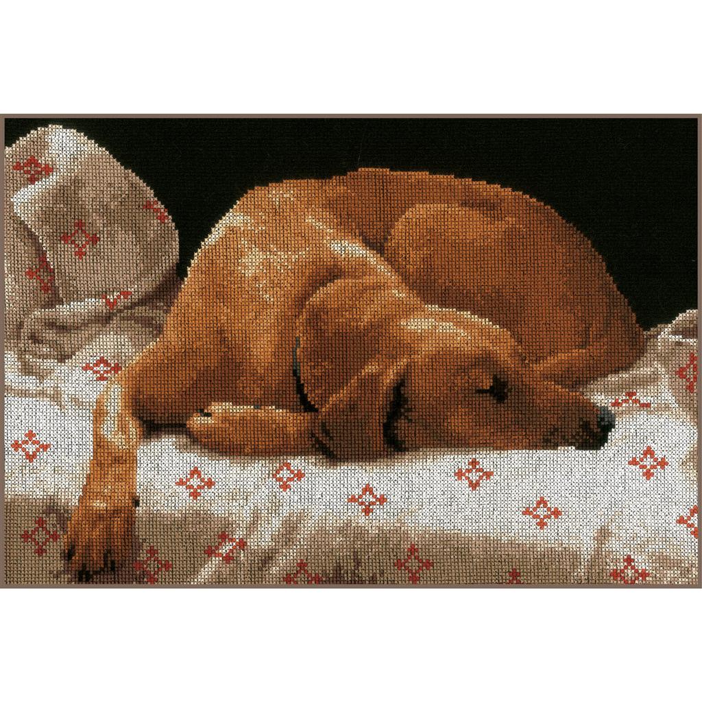 Sleeping dog - Lanarte - Cross stitch kit PN-0164050