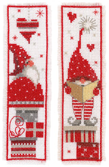 Marque-page Gnomes de Noël - Vervaco - Kit de point de croix PN-0165984