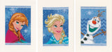 Disney Elsa, Olaf y Anna set de 3 - Vervaco - Kit de punto de cruz PN-0168526