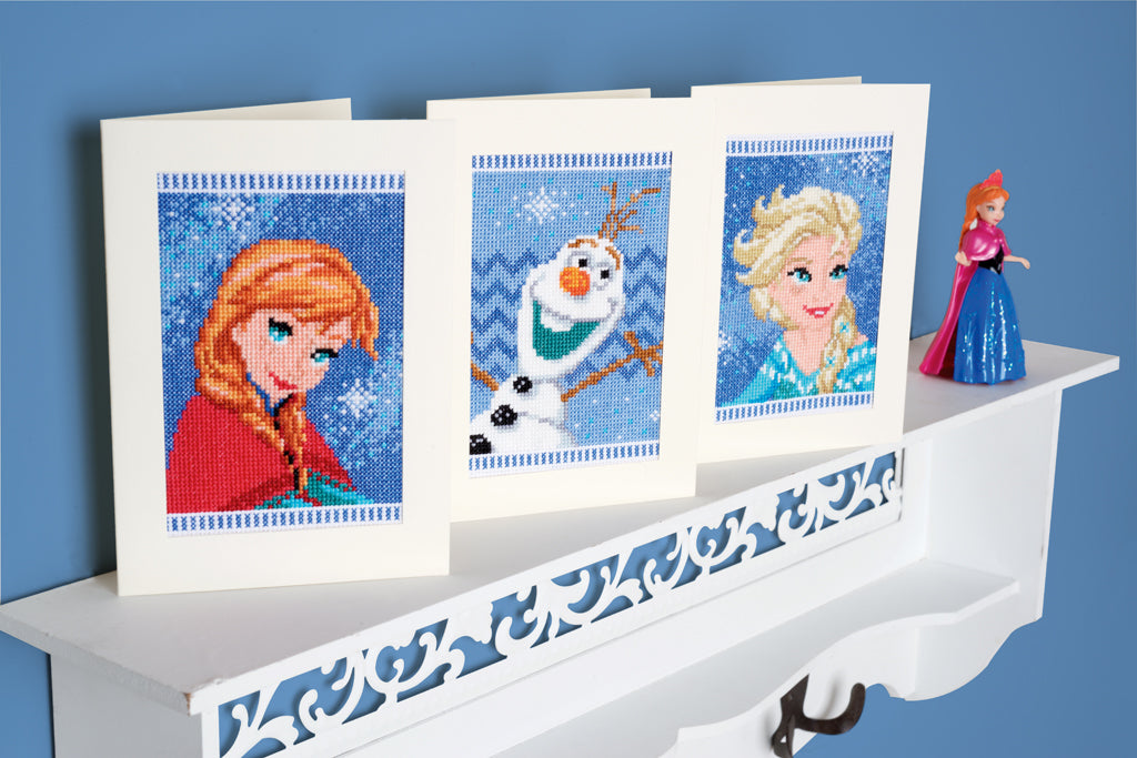 Disney Elsa, Olaf y Anna set de 3 - Vervaco - Kit de punto de cruz PN-0168526