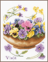 Violetas - Lanarte - Kit de punto de cruz PN-0168600