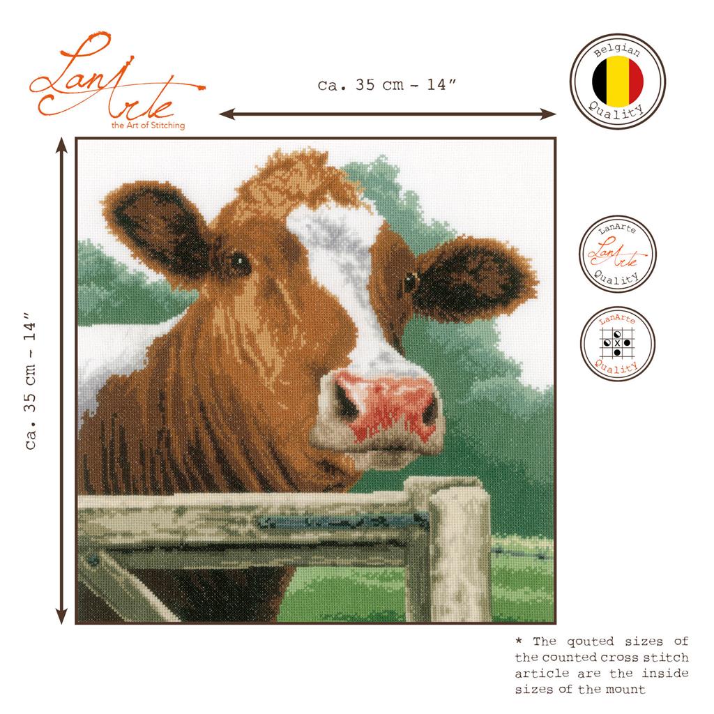 Vache - Lanarte - Kit de point de croix PN-0170036