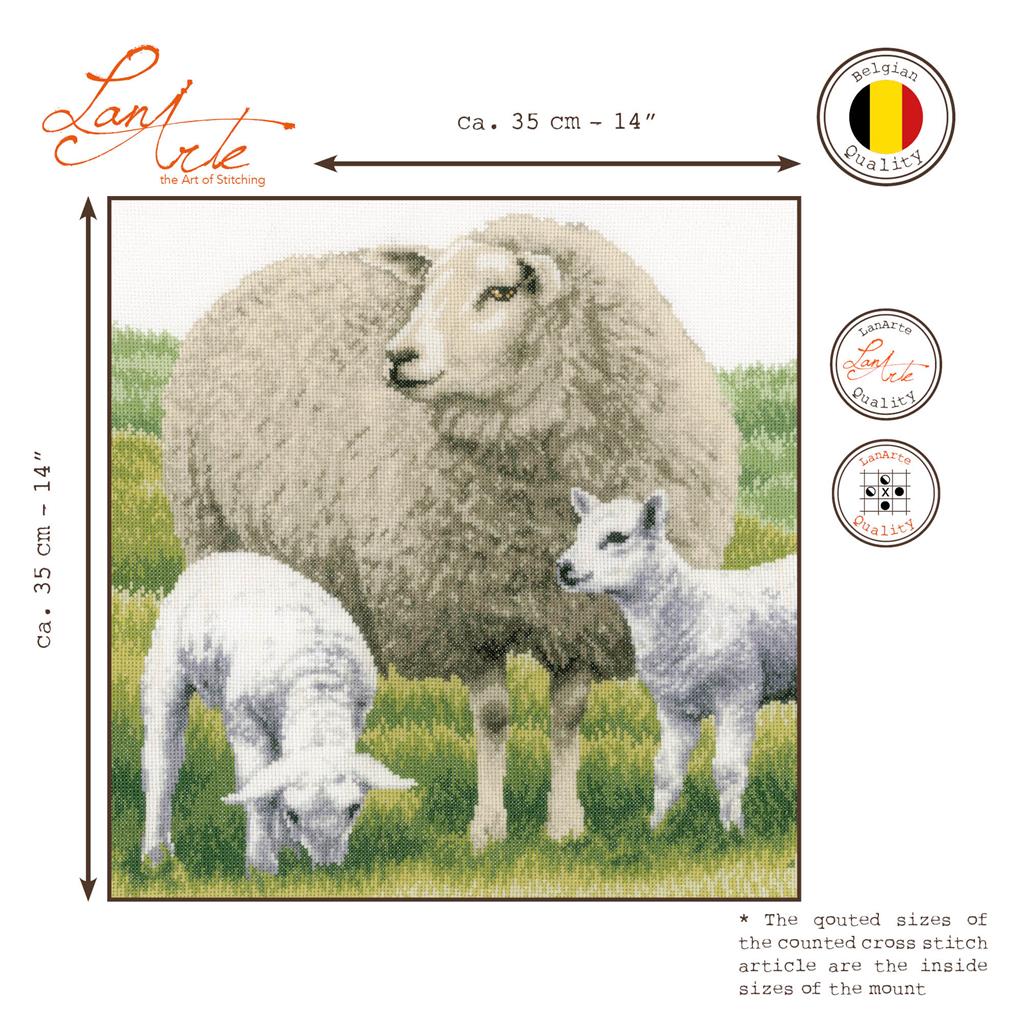 Mouton - Lanarte - Kit de point de croix PN-0170416