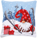 CHRISTMAS GNOME SKIING - Kit para crear una almohada - Vervaco PN-0172808