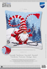 CHRISTMAS GNOME SKIING - Kit para crear una almohada - Vervaco PN-0172809