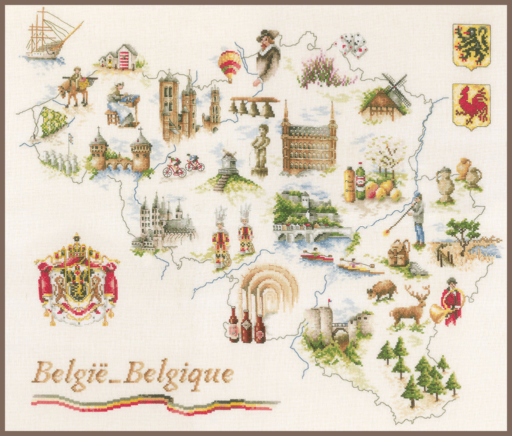 Map of Belgium - Lanarte - Cross stitch kit PN-0173689