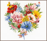 Coeur de fleurs - Vervaco - Kit point de croix PN-0179766