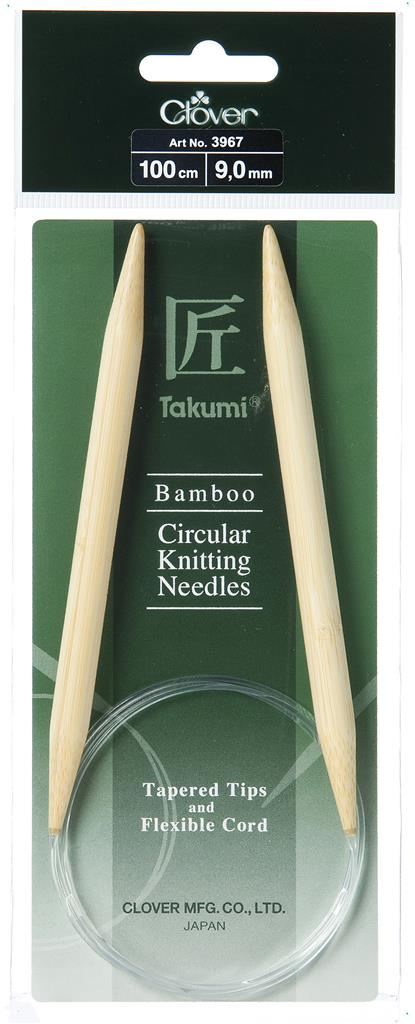 Aiguilles Takumi circulaires en bambou Clover - 100 cm pour un tricot de haute qualité