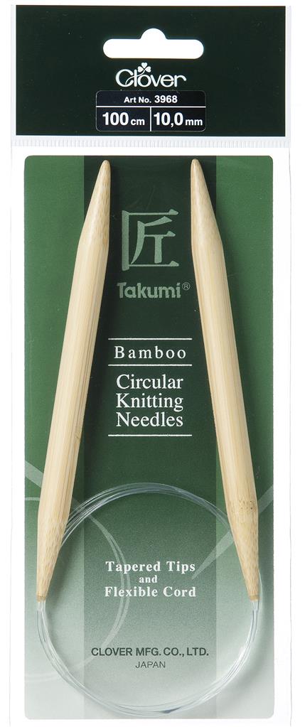 Agujas Circulares de Bambú Takumi de Clover - 100 cm para Tejidos de Alta Calidad