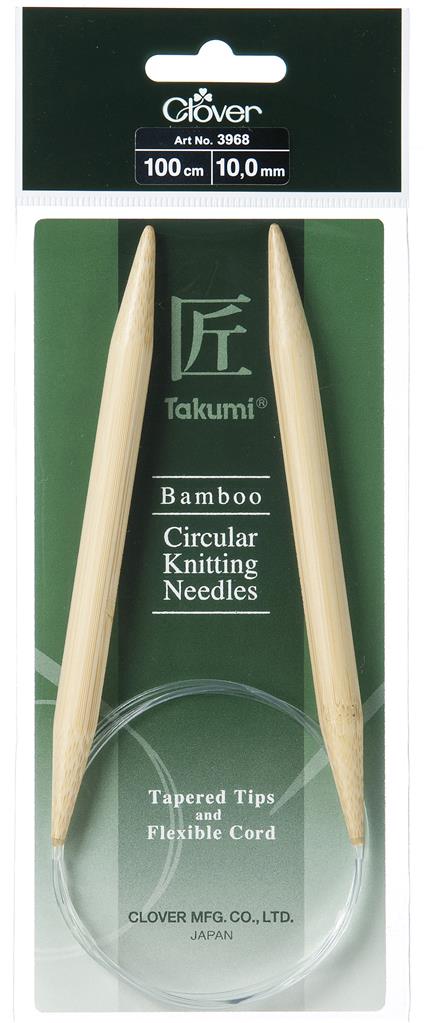 Clover Takumi Rundstricknadeln aus Bambus – 100 cm für hochwertige Strickwaren