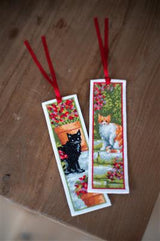Kit de Punto de Cruz Marcapáginas Gatos – Set de 2 | Vervaco