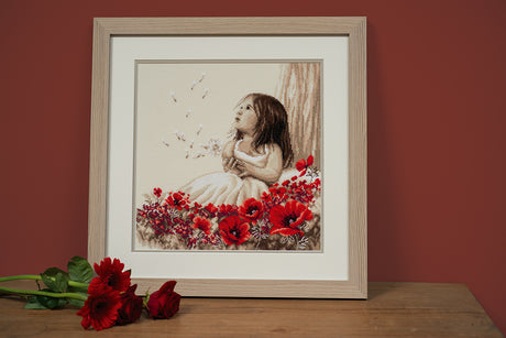 Girl in a field of poppies - Vervaco - Cross stitch kit PN-0184269