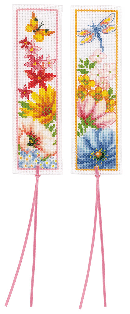 Colorful flowers set of 2 - Vervaco - Cross stitch kit PN-0184423
