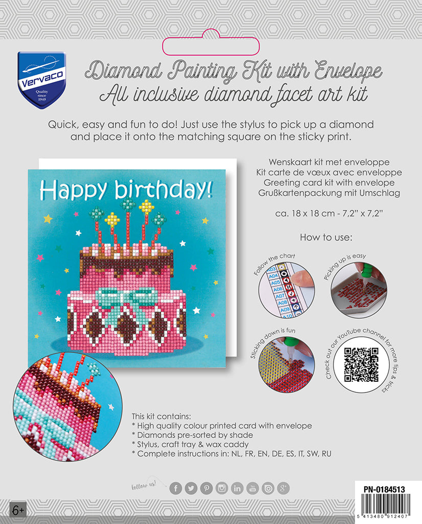 Buon compleanno. Biglietti d’auguri - Vervaco - Kit Diamond Painting PN-0184513