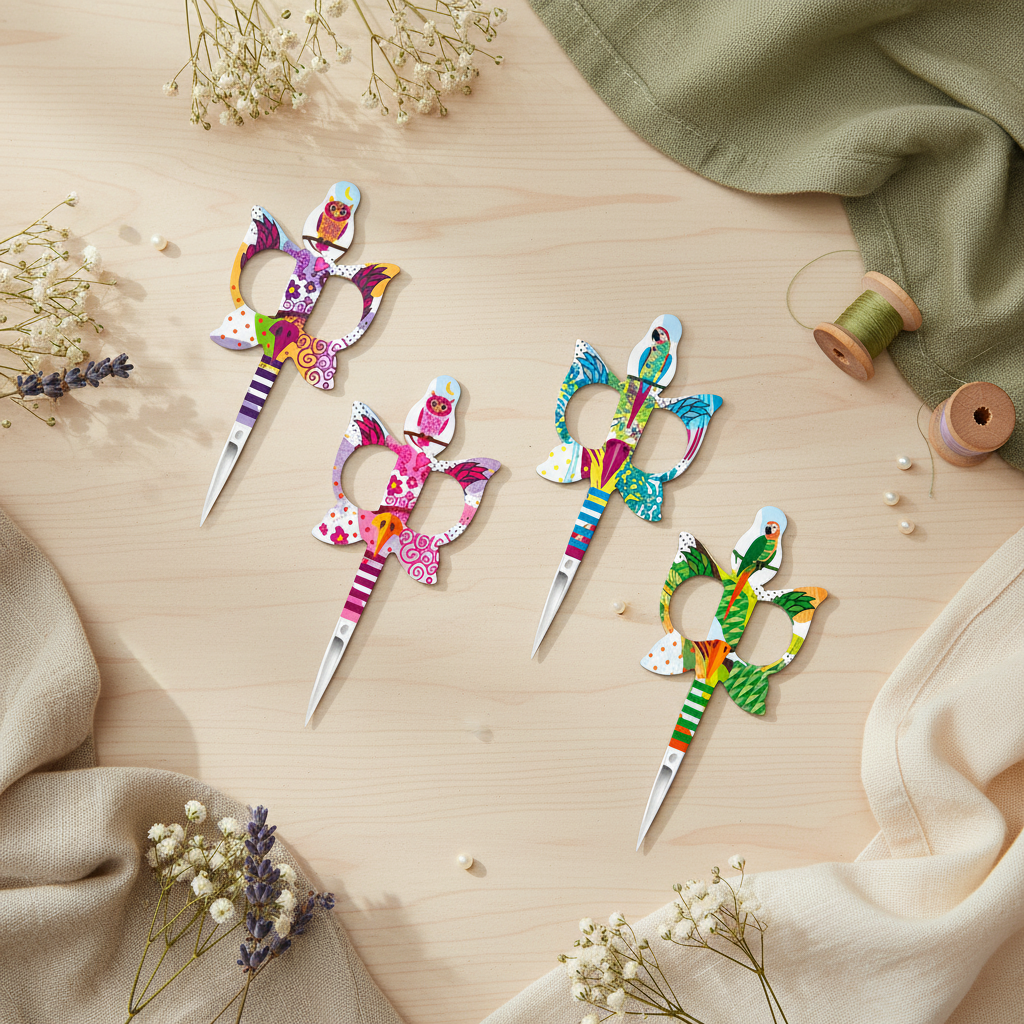 Tijeras de Bordado Bohin – Parrot Edition (Diseños de Loro) – 9 cm