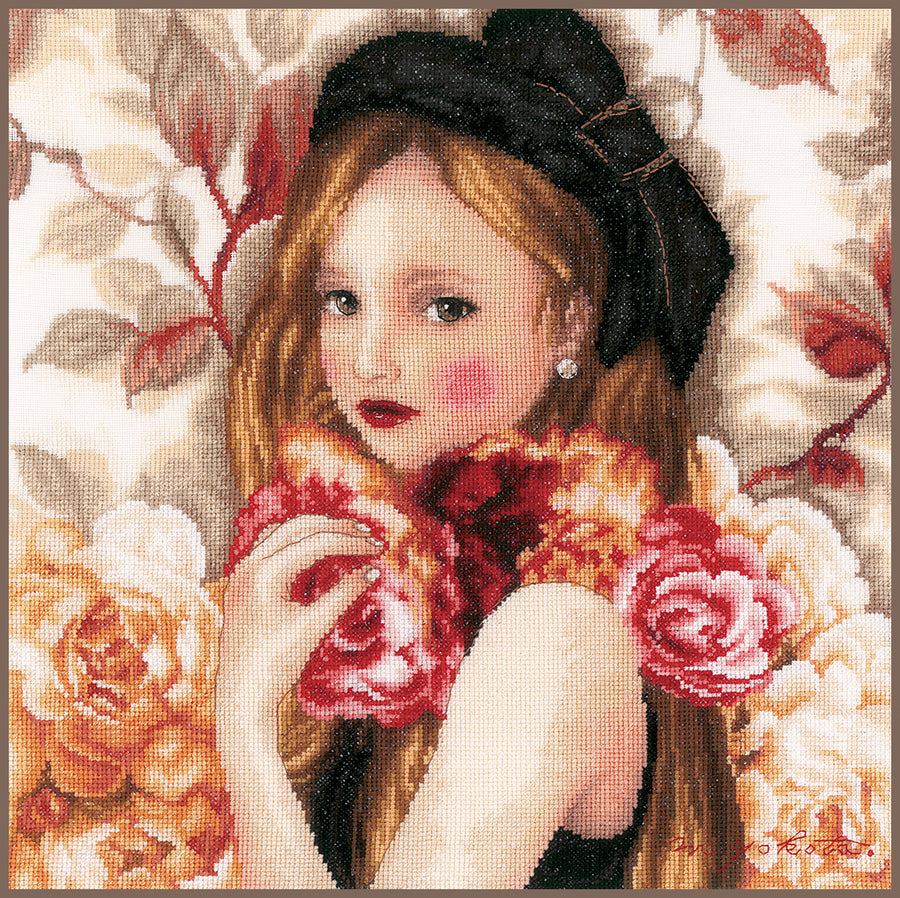 Kreuzstich-Set 'Hold Roses' von Lanarte - PN-0186060