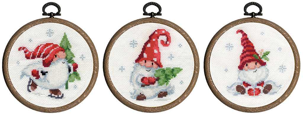 Christmas gnomes set of 3 - Vervaco - Cross stitch kit PN-0187976