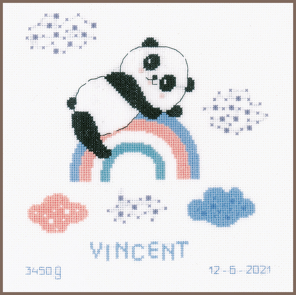 Panda sur arc-en-ciel - Vervaco - Kit point de croix PN-0191636