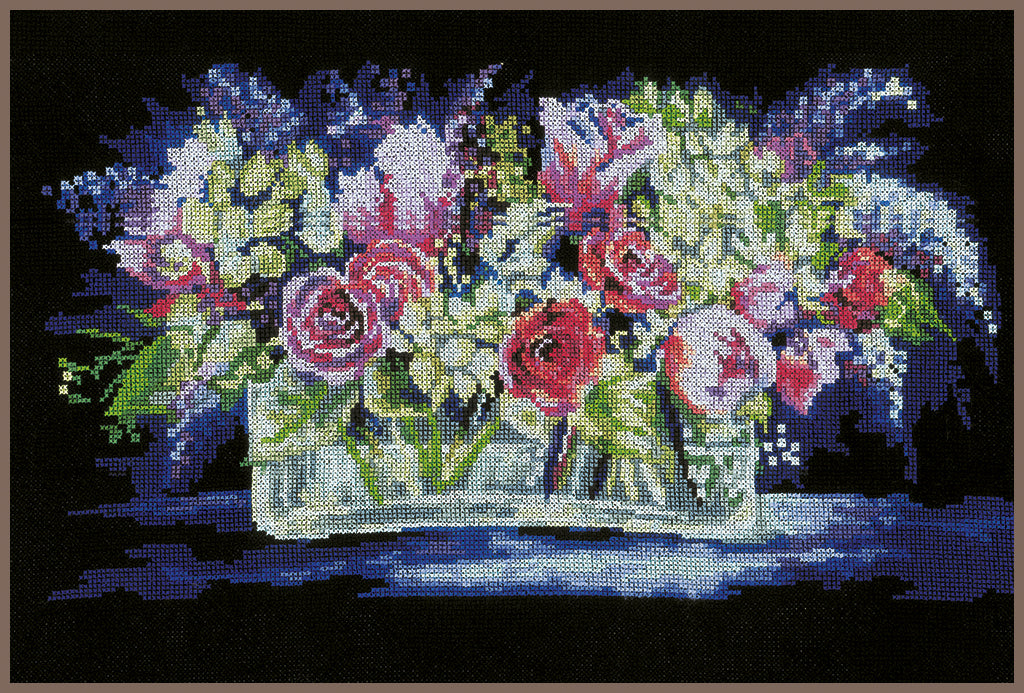 Roses et Lilas - Lanarte - Kit de point de croix PN-0191848