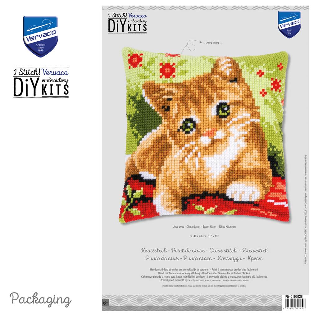 Sweet kitten - Kit para crear una almohada - Vervaco PN-0195926