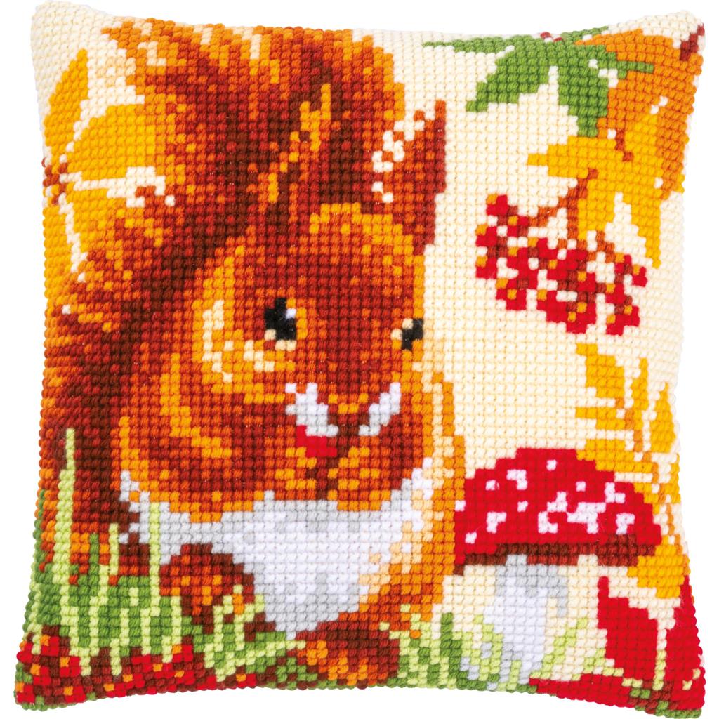 Squirrel in autumn - Kit para crear una almohada - Vervaco PN-0197334