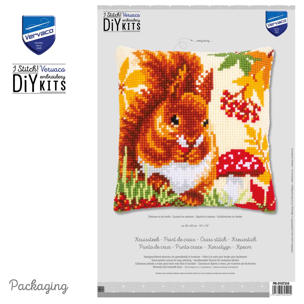 Squirrel in autumn - Kit to create a pillow - Vervaco PN-0197334