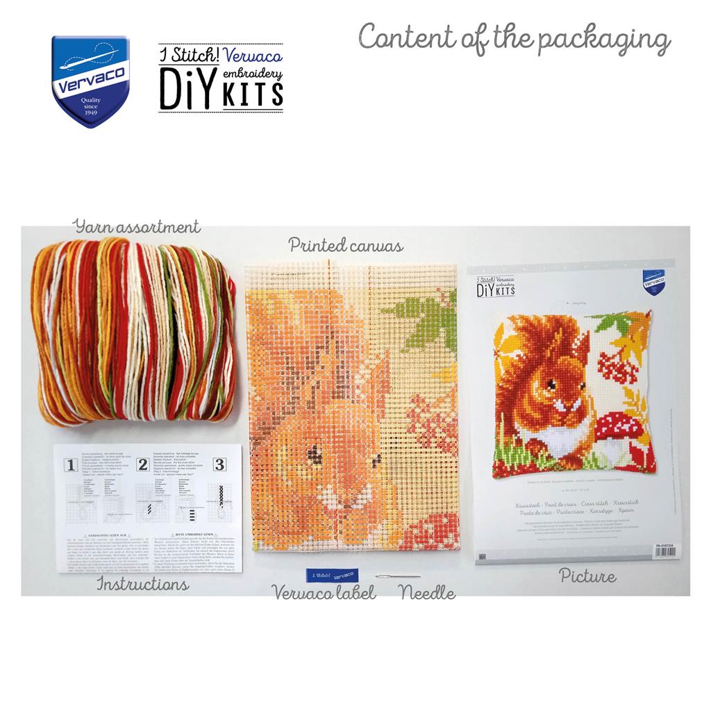 Squirrel in autumn - Kit para crear una almohada - Vervaco PN-0197334