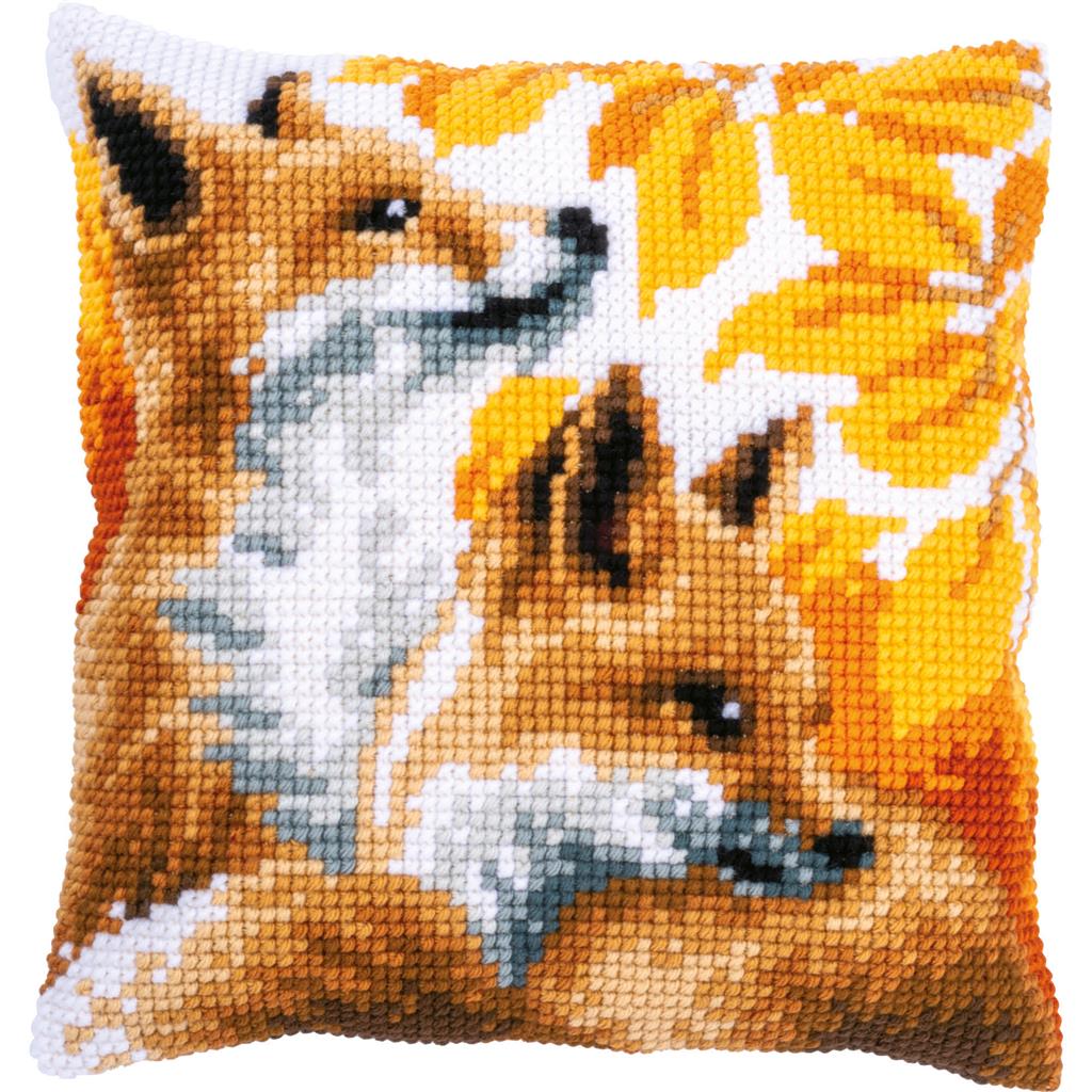 Foxes in autumn - Kit para crear una almohada - Vervaco PN-0198004