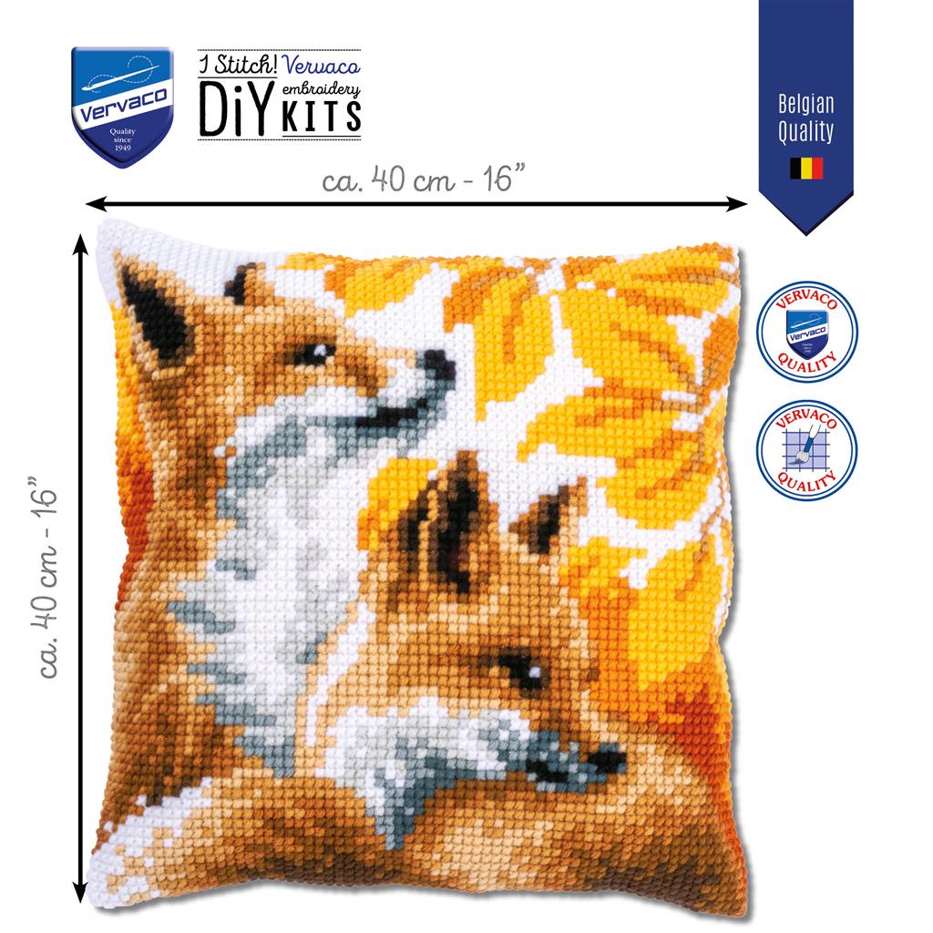 Foxes in autumn - Kit para crear una almohada - Vervaco PN-0198004