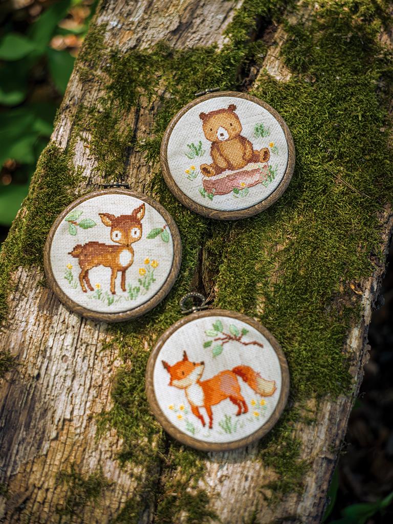 Forest animals set of 3 - Vervaco - Kit de punto de cruz PN-0198210