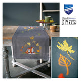 Table Runner Foxes in autumn - Vervaco - Cross stitch kit PN-0198567