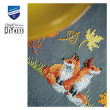 Table Runner Foxes in autumn - Vervaco - Cross stitch kit PN-0198567