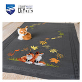 Table Runner Foxes in autumn - Vervaco - Cross stitch kit PN-0198567