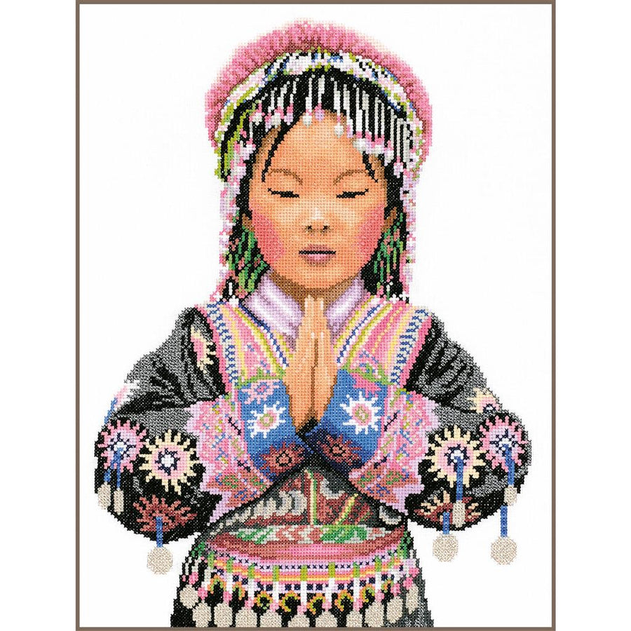 Kreuzstich-Set Thai-Hügelstamm-Mädchen - Lanarte