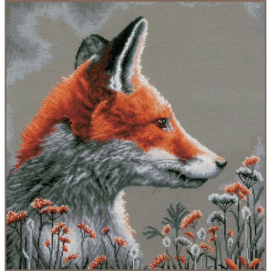 Kreuzstich-Set Blick in der Nacht | Lanarte PN-0202499 | 42x44 cm | Evenweave 25 ct + DMC-Garn