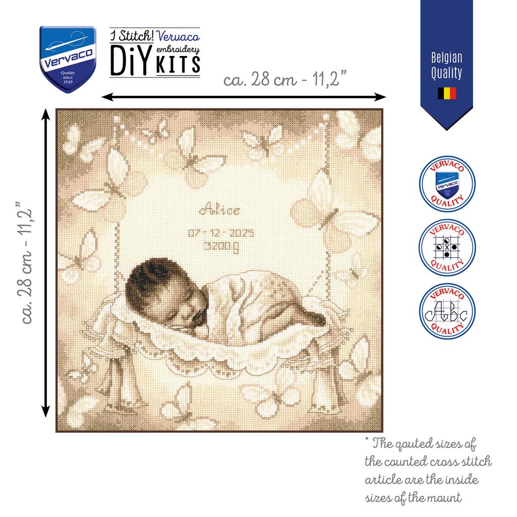 Baby in hammock - Vervaco - Cross stitch kit PN-0202504