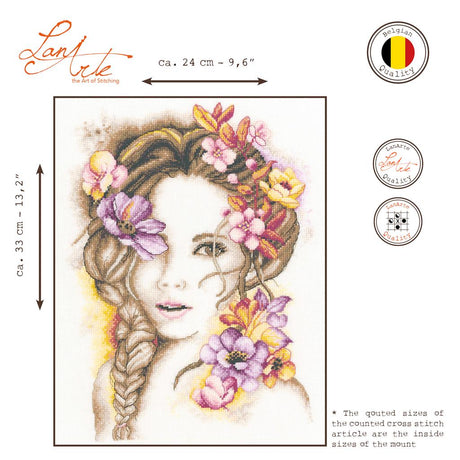 Kit de punto de cruz - Lanarte - Madame Fleur