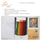 Lanarte The Peacock’s Muse Cross Stitch Kit with DMC threads and metallic accents