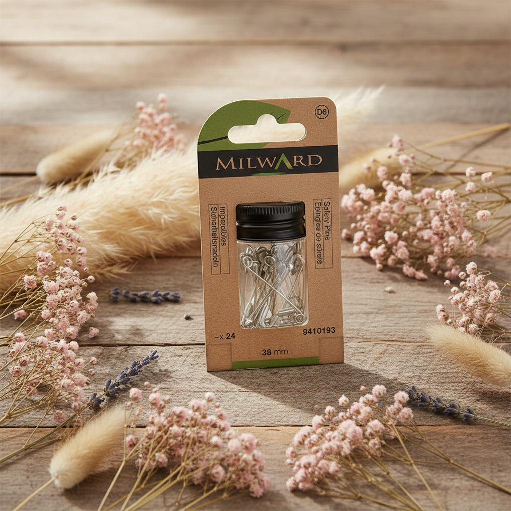 Pack de 24 épingles de sûreté 38 mm Milward 9410193 - Polyvalent pour la couture et la fabrication de bijoux