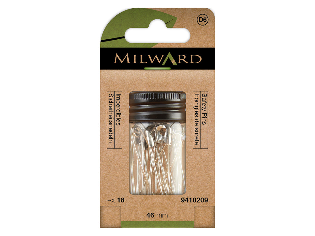 Pack of 18 46 mm Safety Pins - Milward
